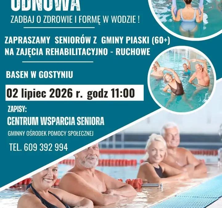 Ostatnia szansa na zapis do Basenowej Odnowy dla seniorów z gminy Piaski