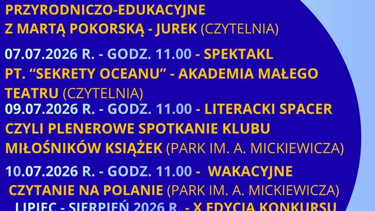 Wakacje z biblioteką w Borku Wlkp. – program na lato 2026