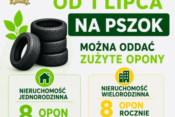 Nowe limity przyjmowania zużytych opon w PSZOK od 1 lipca 2026