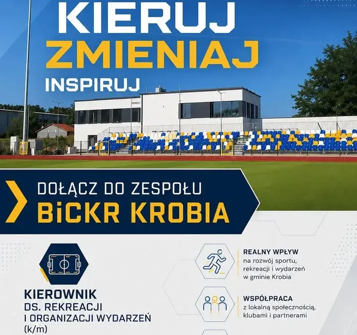 Gmina Krobia poszukuje Kierownika ds. Rekreacji – aplikuj do 17 sierpnia