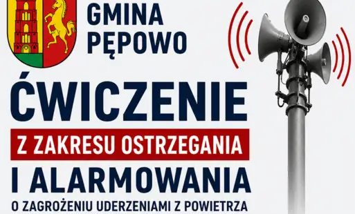 Gmina Pępowo ostrzega: 21 lipca odbędzie się ćwiczenie „ALARM 2026”