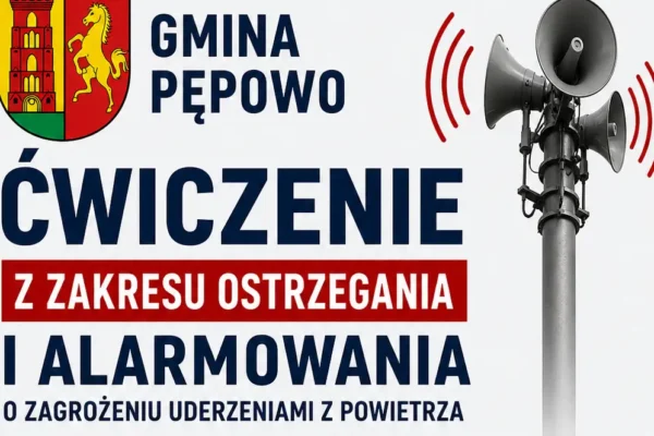 Ćwiczenie ALARM 2026: Syreny zawyją w gminie Pępowo