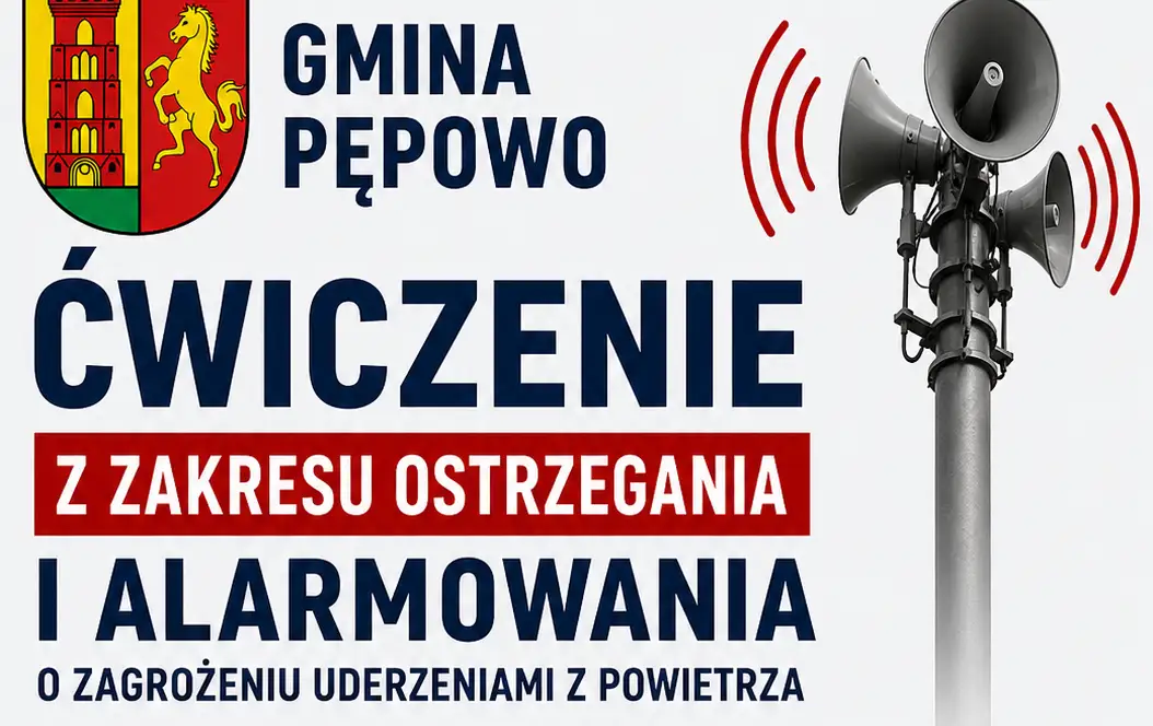 Ćwiczenie ALARM 2026: Syreny zawyją w gminie Pępowo