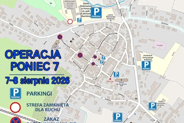Utrudnienia w Poniecu podczas Parady – zmiany w parkowaniu 7 sierpnia