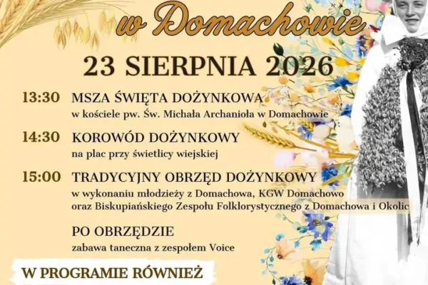 Dożynki Gminno-Parafialne w Domachowie 2026 – program i atrakcje