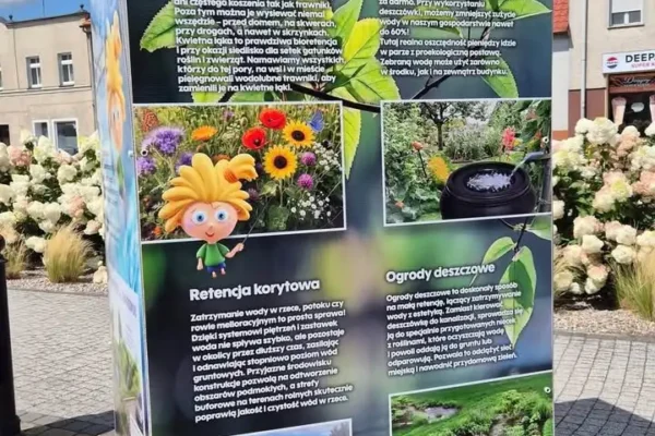 Plenerowa wystawa o wodzie na rynku w Piaskach – edukacja o małej retencji