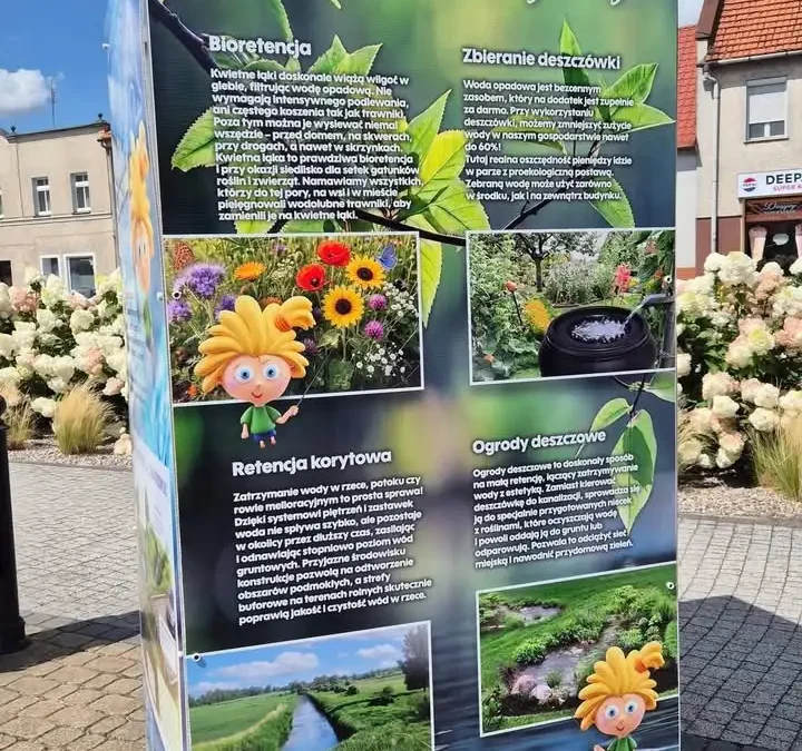 Plenerowa wystawa o wodzie na rynku w Piaskach – edukacja o małej retencji