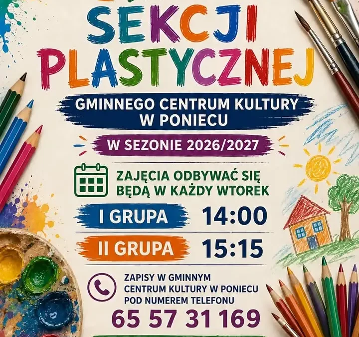 Sekcja plastyczna w GCK Poniec – zapisy na nowy sezon