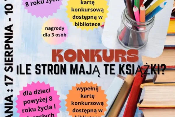 Konkursy na zakończenie wakacji w bibliotece w Pępowie