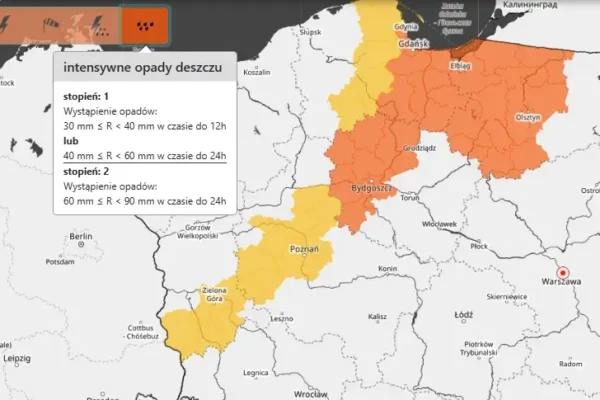 IMGW ostrzega: burze, ulewy i silny wiatr w całym kraju