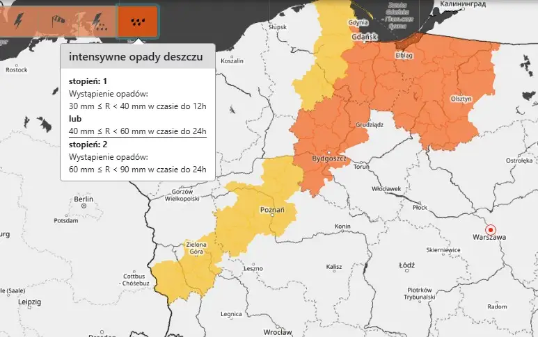 IMGW ostrzega: burze, ulewy i silny wiatr w całym kraju