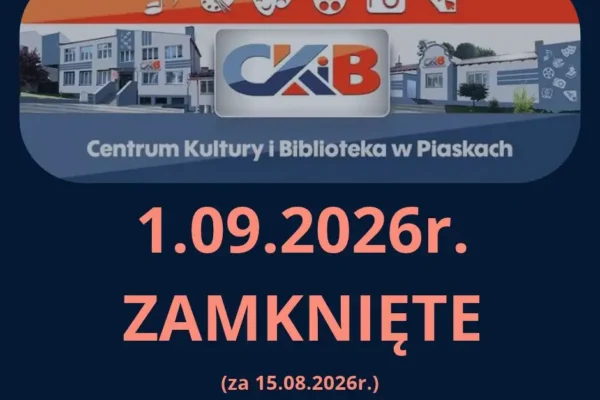 Biblioteki w Piaskach, Szelejewie i Bodzewie nieczynne 1 września