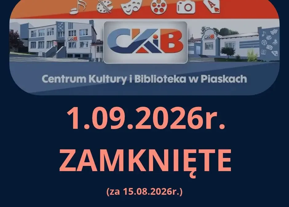Biblioteki w Piaskach, Szelejewie i Bodzewie nieczynne 1 września