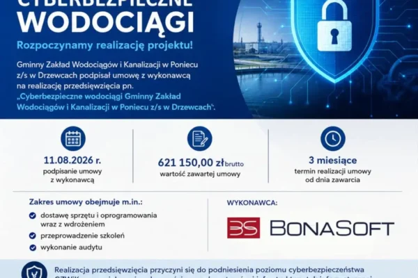Cyberbezpieczne Wodociągi w Poniecu: nowa umowa na 621 tys. zł