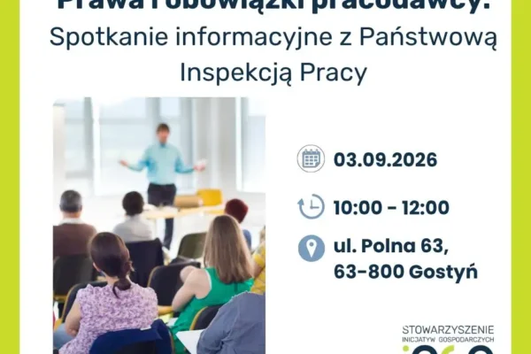 Bezpłatne spotkanie z PIP dla pracodawców w Gostyniu – 3 września