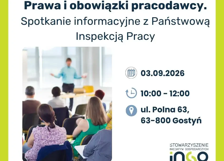 Bezpłatne spotkanie z PIP dla pracodawców w Gostyniu – 3 września