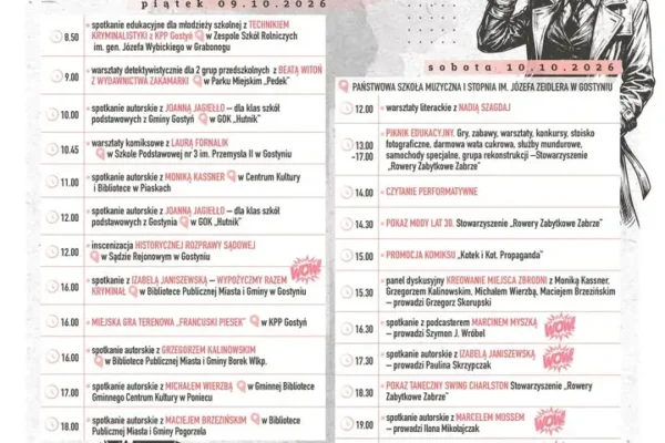 Festiwal Kryminału Retro „Kryminalny Magiel” 2026 w Gostyniu – program pełen atrakcji