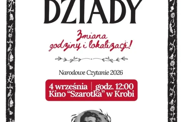 Narodowe Czytanie w Krobii: zmiana miejsca i godziny!