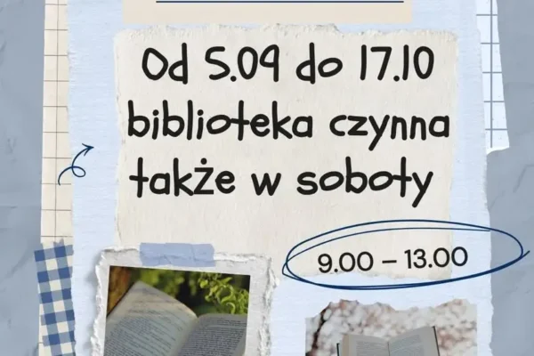 Biblioteka w Piaskach otwarta w soboty – nowe godziny dla czytelników