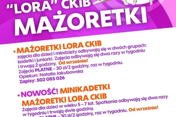 Nabór do Mażoretek LORA w Piaskach – nowy sezon zajęć dla dzieci i młodzieży