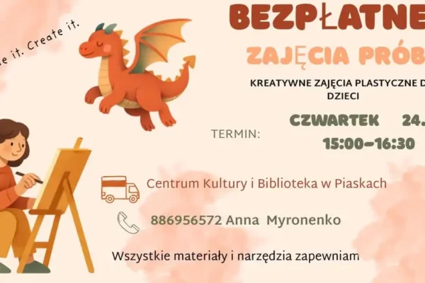 Bezpłatne zajęcia plastyczne dla dzieci w Piaskach – rusza nabór