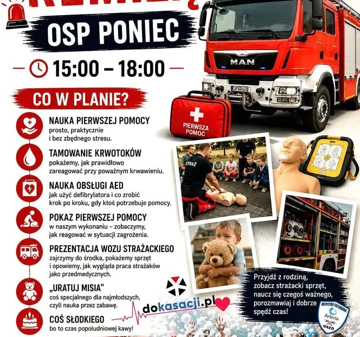 Światowy Dzień Pierwszej Pomocy w Poniecu – praktyczne warsztaty i piana party