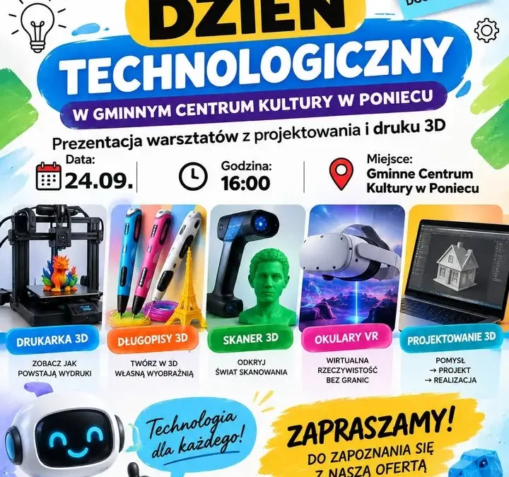 Dzień Technologiczny Edu3Dkacja w Gostyniu – pokazy druku 3D i VR w Poniedziu