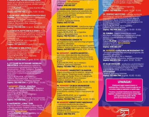 Zapisy na zajęcia kulturalne w CKiB Piaski na sezon 2026/2027