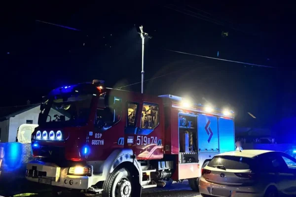 Interwencja strażaków na ulicy Rybnickiej w Gostyni