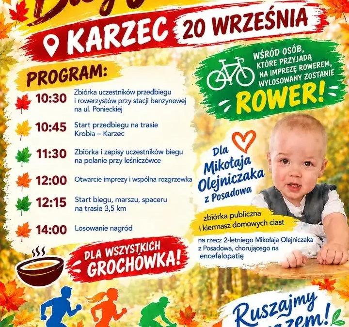 Bieg Jesieni w Karcu – zmiana godziny startu na 12:00