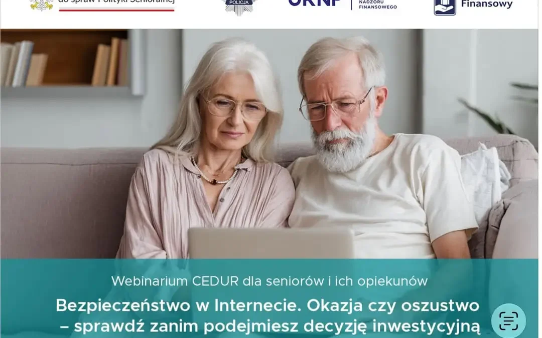 Bezpłatne webinarium o bezpieczeństwie w sieci dla seniorów i opiekunów