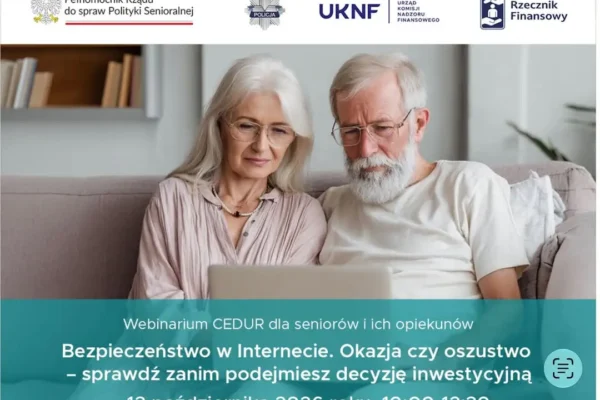 Bezpłatne webinarium o bezpieczeństwie w sieci dla seniorów i opiekunów