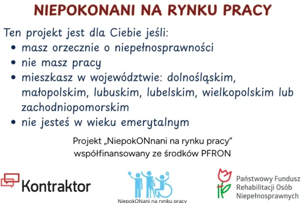 Rekrutacja do projektu „NiepokONani na rynku pracy” – szansa dla osób z niepełnosprawnościami