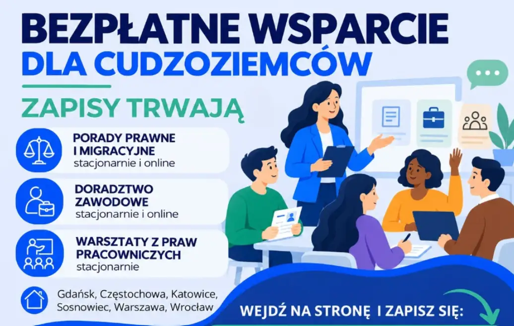 Bezpłatne porady prawne i warsztaty dla cudzoziemców w Polsce