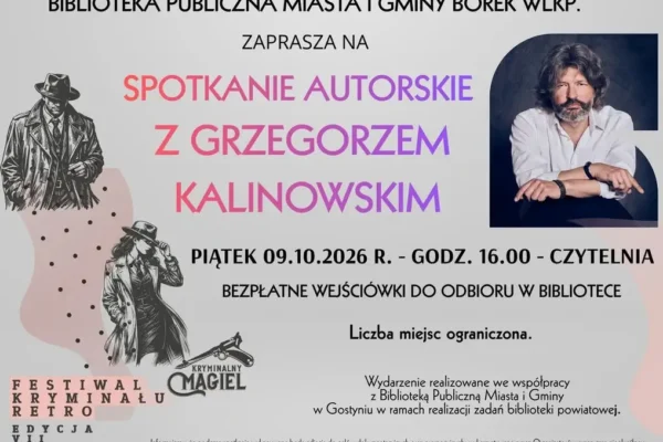 Spotkanie autorskie z Grzegorzem Kalinowskim w bibliotece w Borku Wlkp.