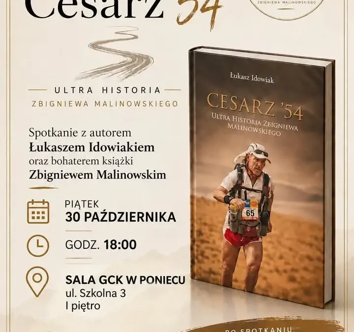 Spotkanie z ultramaratończykiem Zbigniewem Malinowskim w Poniecu
