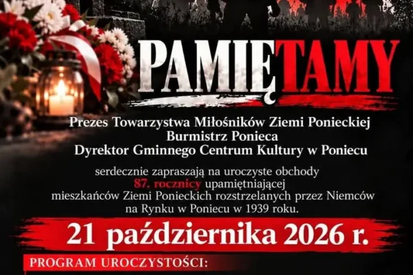 Poniec: uroczystości upamiętniające ofiary z 1939 roku już 21 października