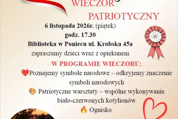 Rodzinny Wieczór Patriotyczny w bibliotece w Poniecu – zapisy trwają
