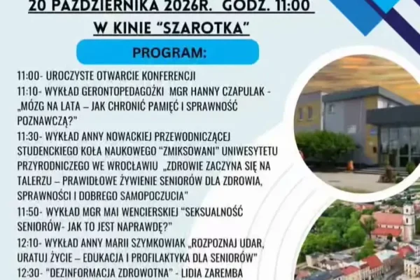 Seniorze, żyj zdrowo! Konferencja zdrowotna w kinie Szarotka w Krobi